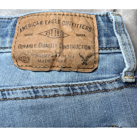 American Eagle Slim Straight Jeans Mens Size 32x34 Blue Denim Stretch Casual - Picture 7 of 16